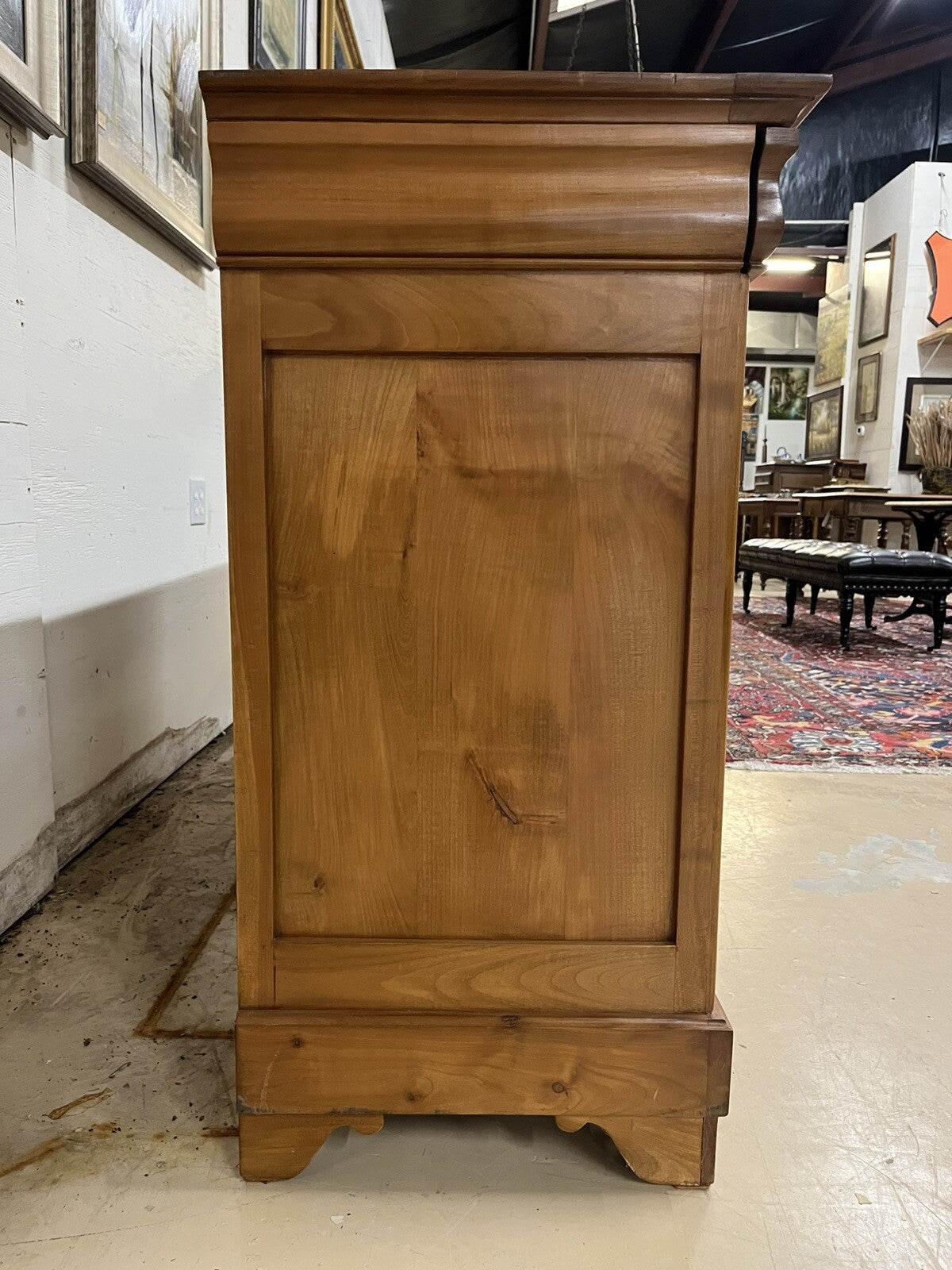 French Louis Philippe Blonde Three Door Sideboard Buffet Server Enfilade 78"W