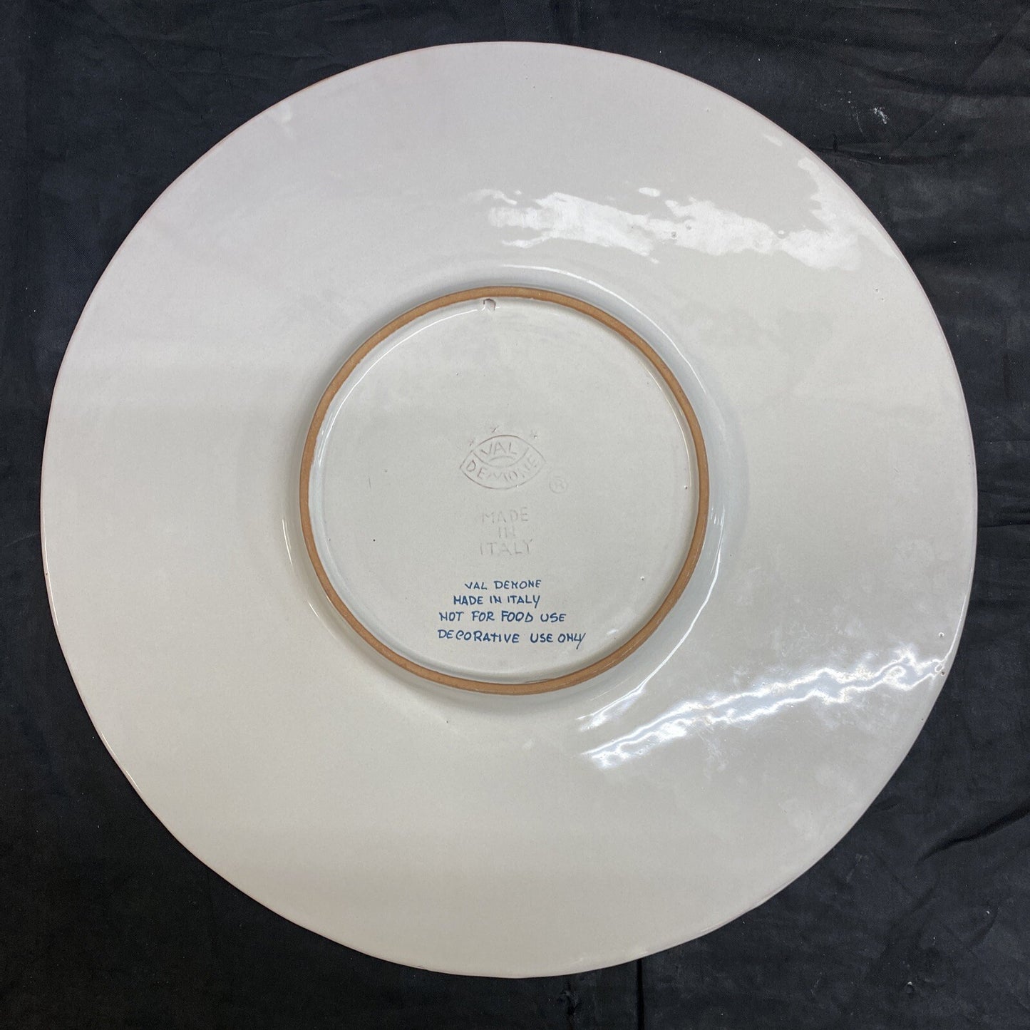 Val Demone Italy Blue & White Ceramic Fish Decorative Wall Platter KM7