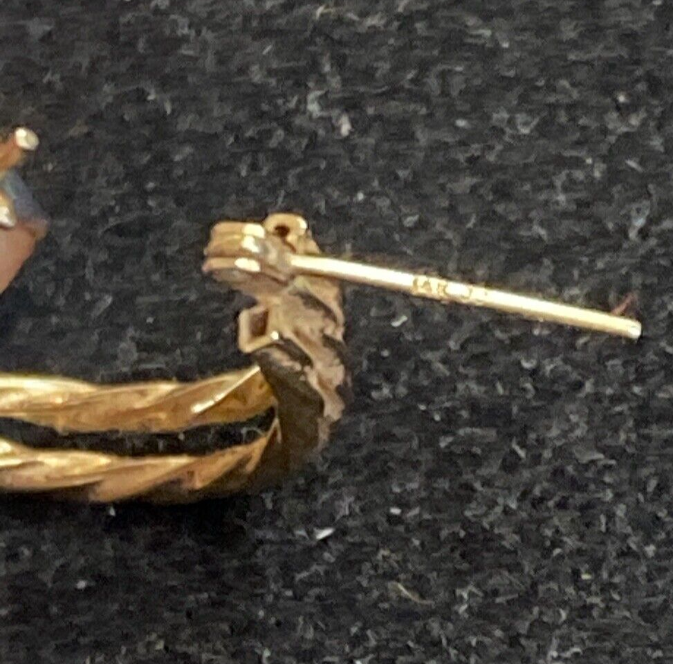 3.1g 14K Yellow Gold Double Hoop Earrings