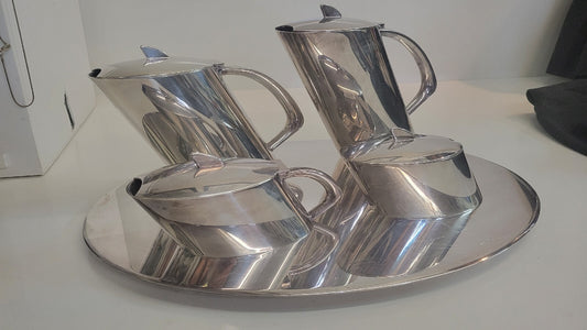 5 Pc German Christoph Widmann MCM Silver Coffee  Service Handmade Germany