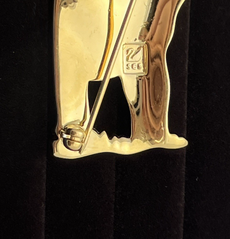 Vintage Swarovski SCS Genuine Swan Signed Elephant & Tree Brooch Retired 1993