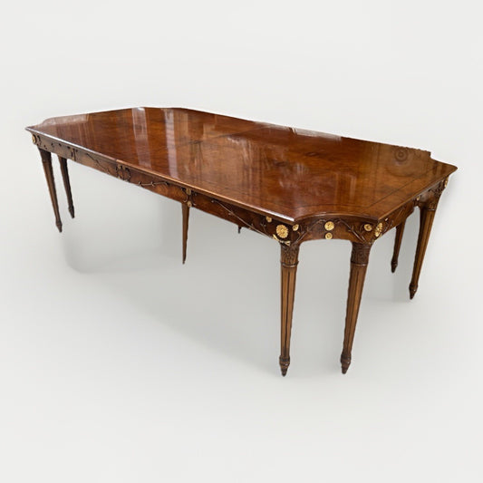 EJ VICTOR NEWPORT REGENCY STYLE TABLE w/ LEAVES 142"-99"