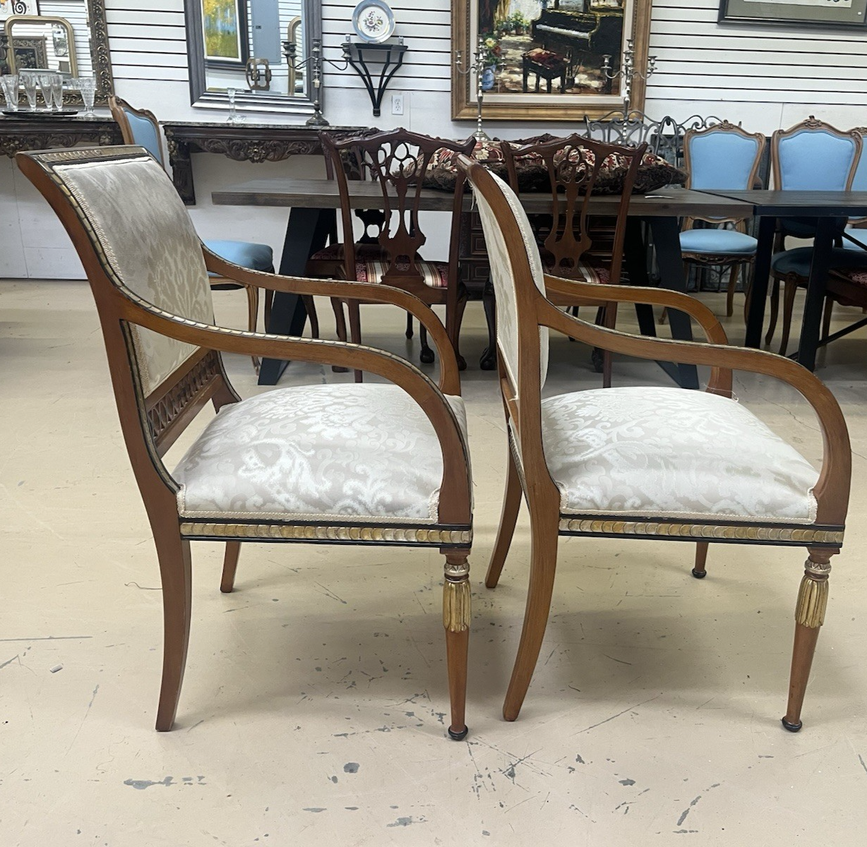 Set of 10 (8+2) EJ VICTOR ANTIQUE REGENCY STYLE NEWPORT DINING ROOM CHAIRS