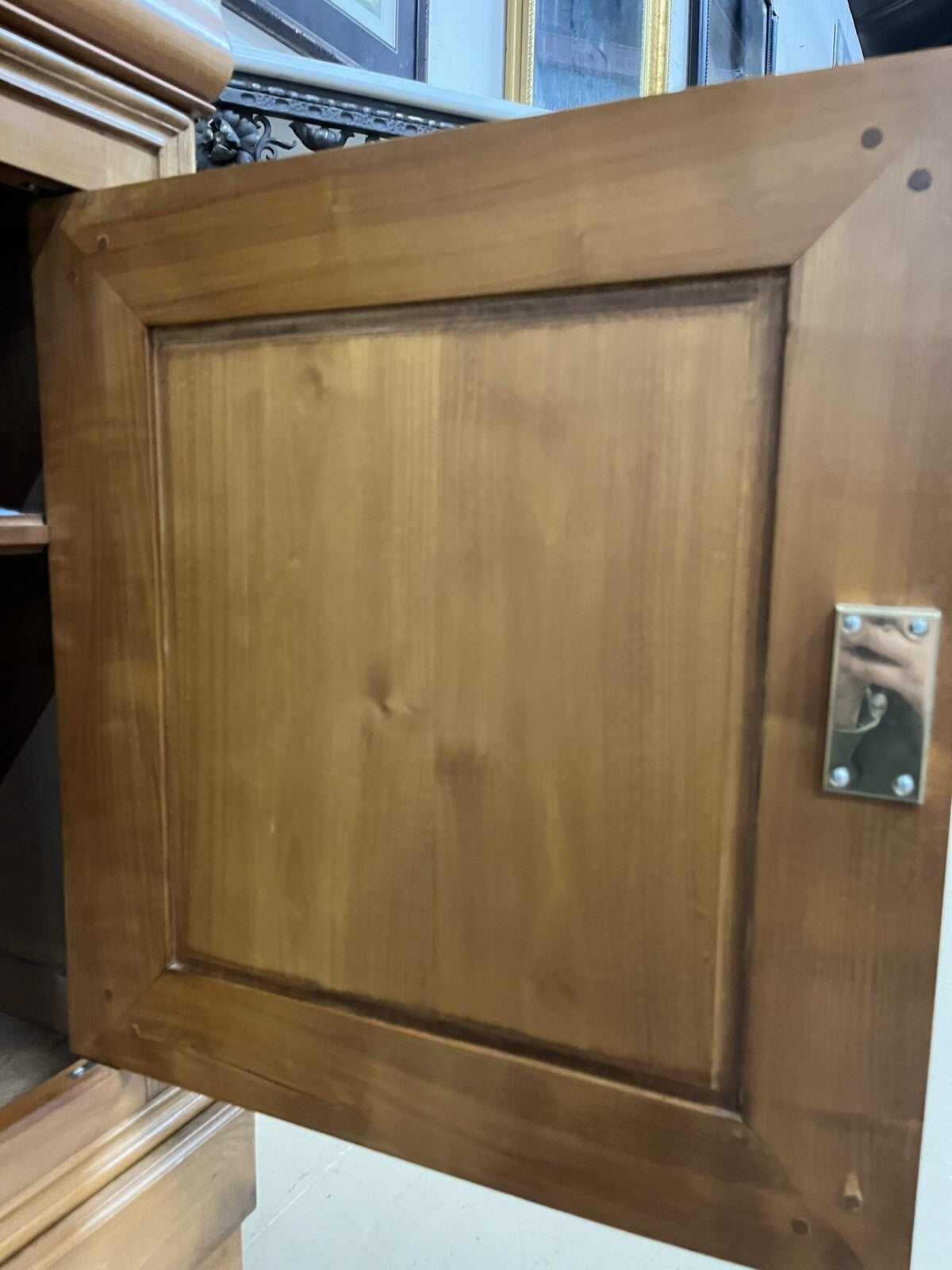 French Louis Philippe Blonde Three Door Sideboard Buffet Server Enfilade 78"W