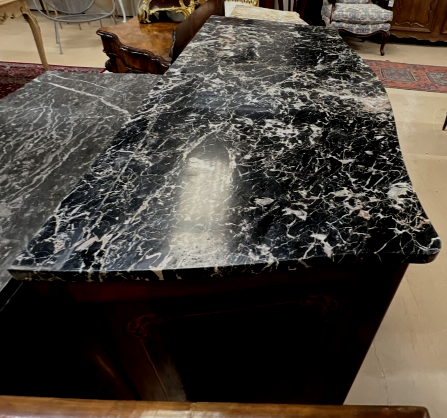 Antique Italian Inlaid Commode Chest of drawers Marble Top