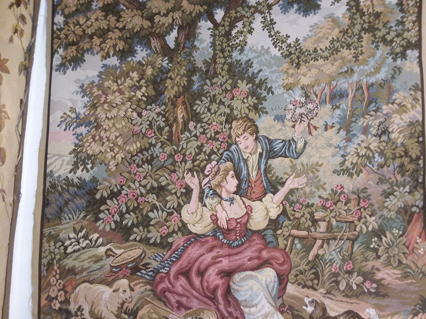 French Wall Hanging Tapestry Fête printanière  "Spring Festival"  56''x 43''