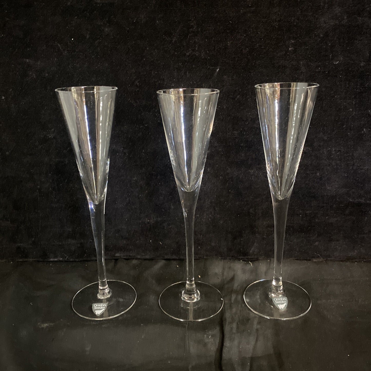 Set of 3 Orrefors Schnapps Victoria Blown Glasses 7 1/8" Sweden