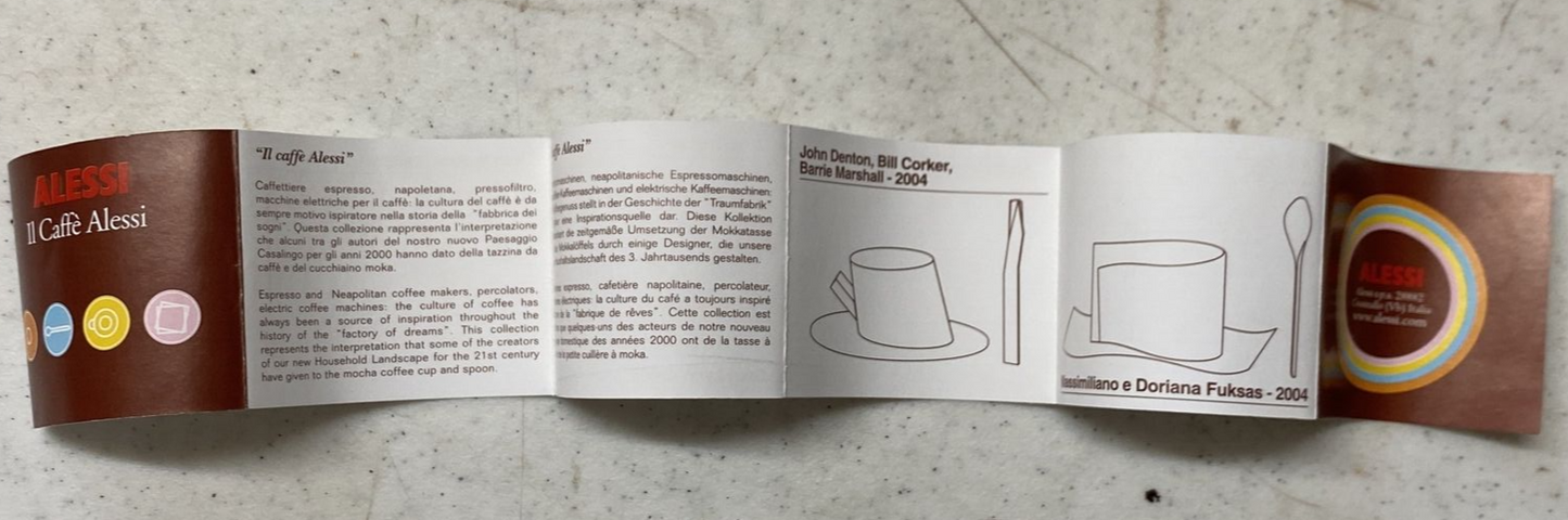 Oficina Alessi Cafe Supple Set 2 ESPRESSO MOCHA CUPS Greg Lynn GL01SET H37