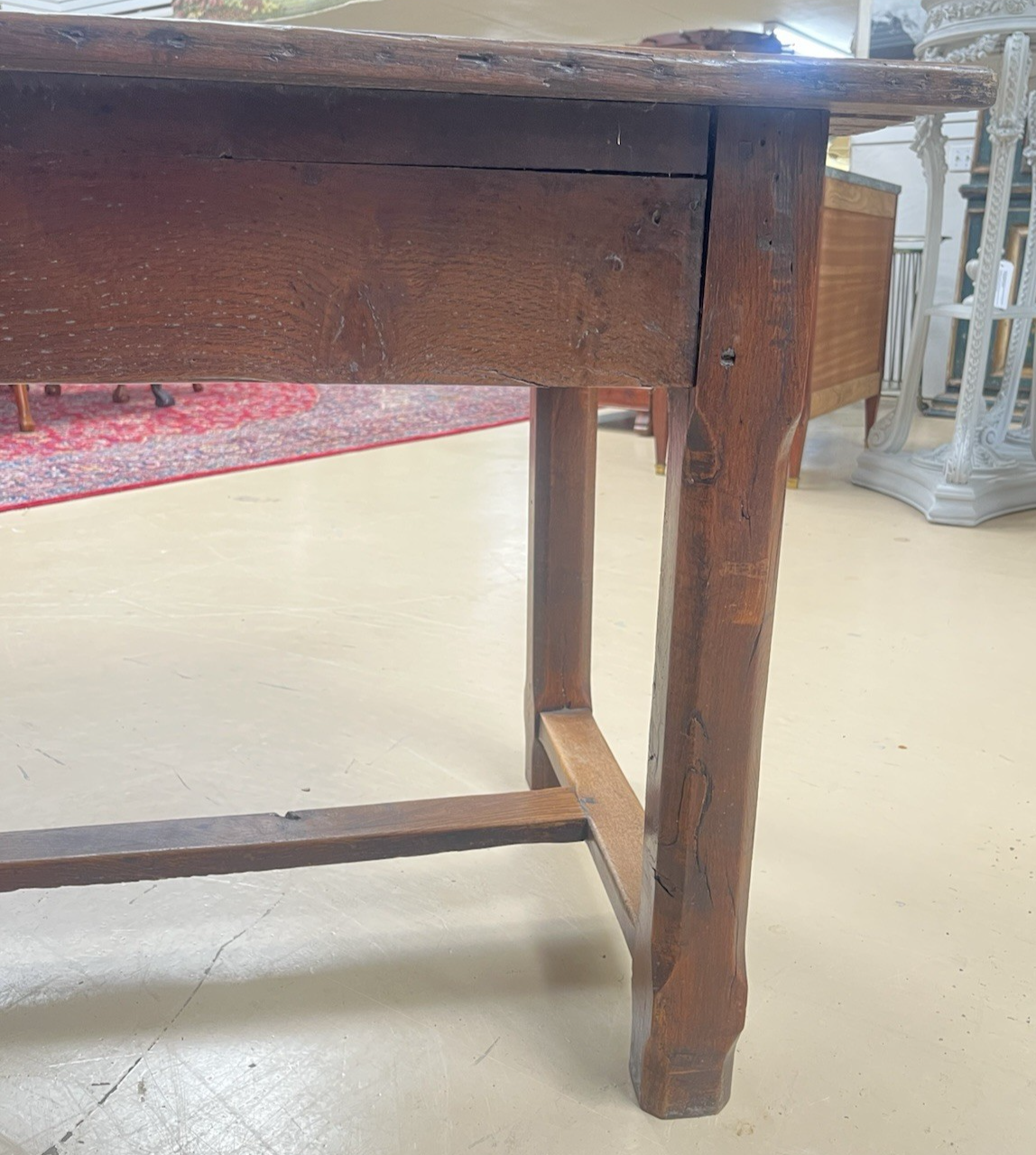 ANTIQUE FRENCH PROVINCIAL OAK RUSTIC FARMHOUSE SOFA DINING WORK TABLE