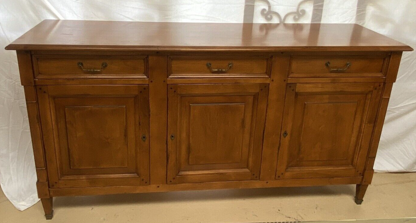 FRENCH LOUIS XVI STYLE SOLID FRUITWOOD SIDEBOARD BUFFET SERVER 76" x 21"