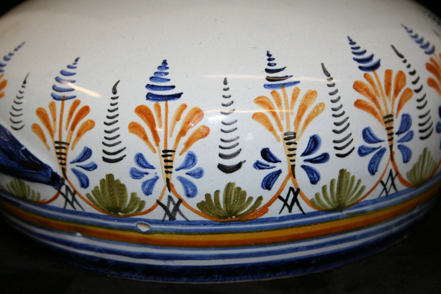 Vtg Spanish Majolica Wine Water Canteen Pilgrim Flask Pitcher Talavera