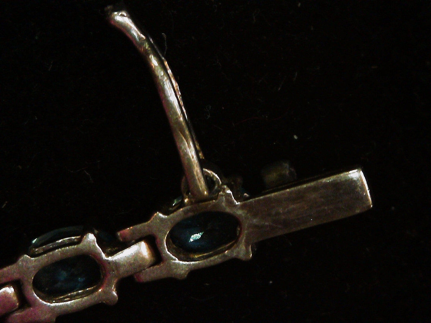 ALX Thailand Sterling Silver 925 22 Stones Blue Topaz Tennis Bracelet 12.3g 7.5"