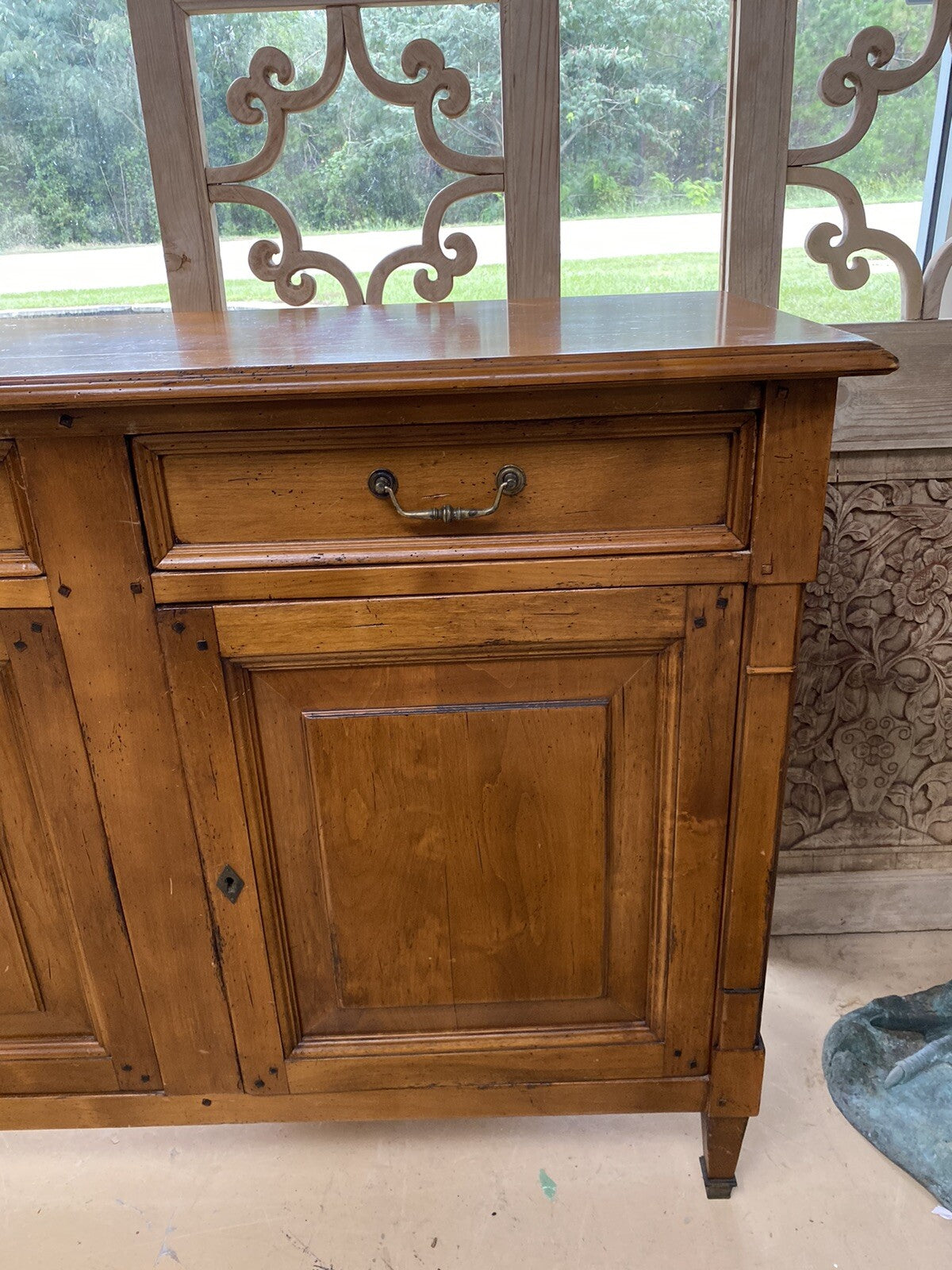 FRENCH LOUIS XVI STYLE SOLID FRUITWOOD SIDEBOARD BUFFET SERVER 76" x 21"