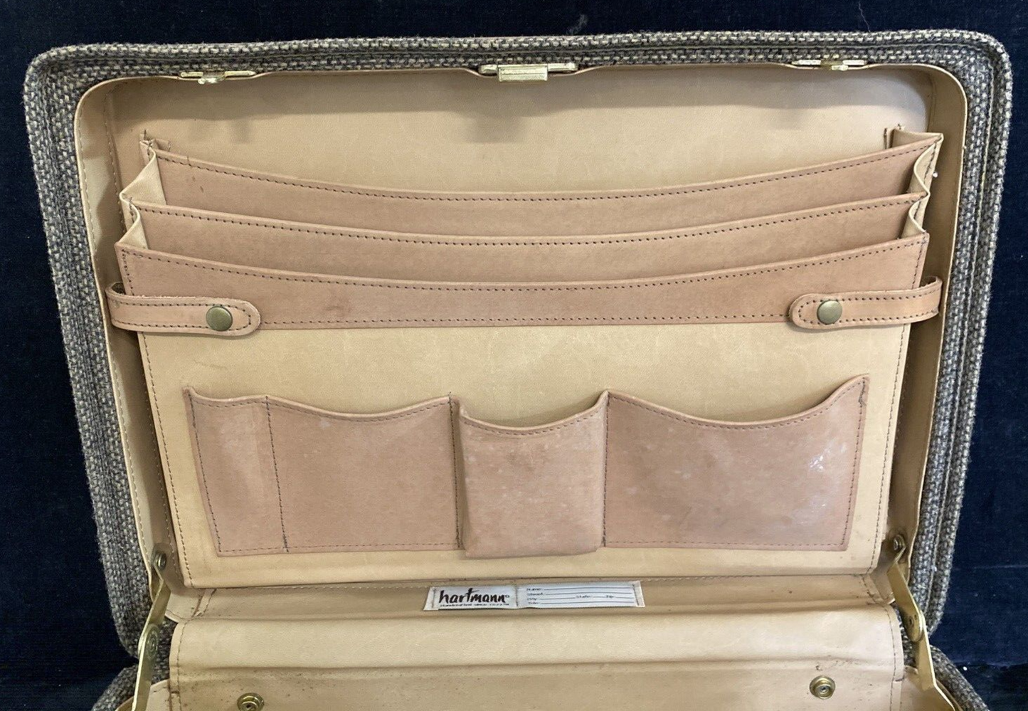 VTG HARTMANN Luggage 4400 BRIEFCASE Combination Tweed Leather
