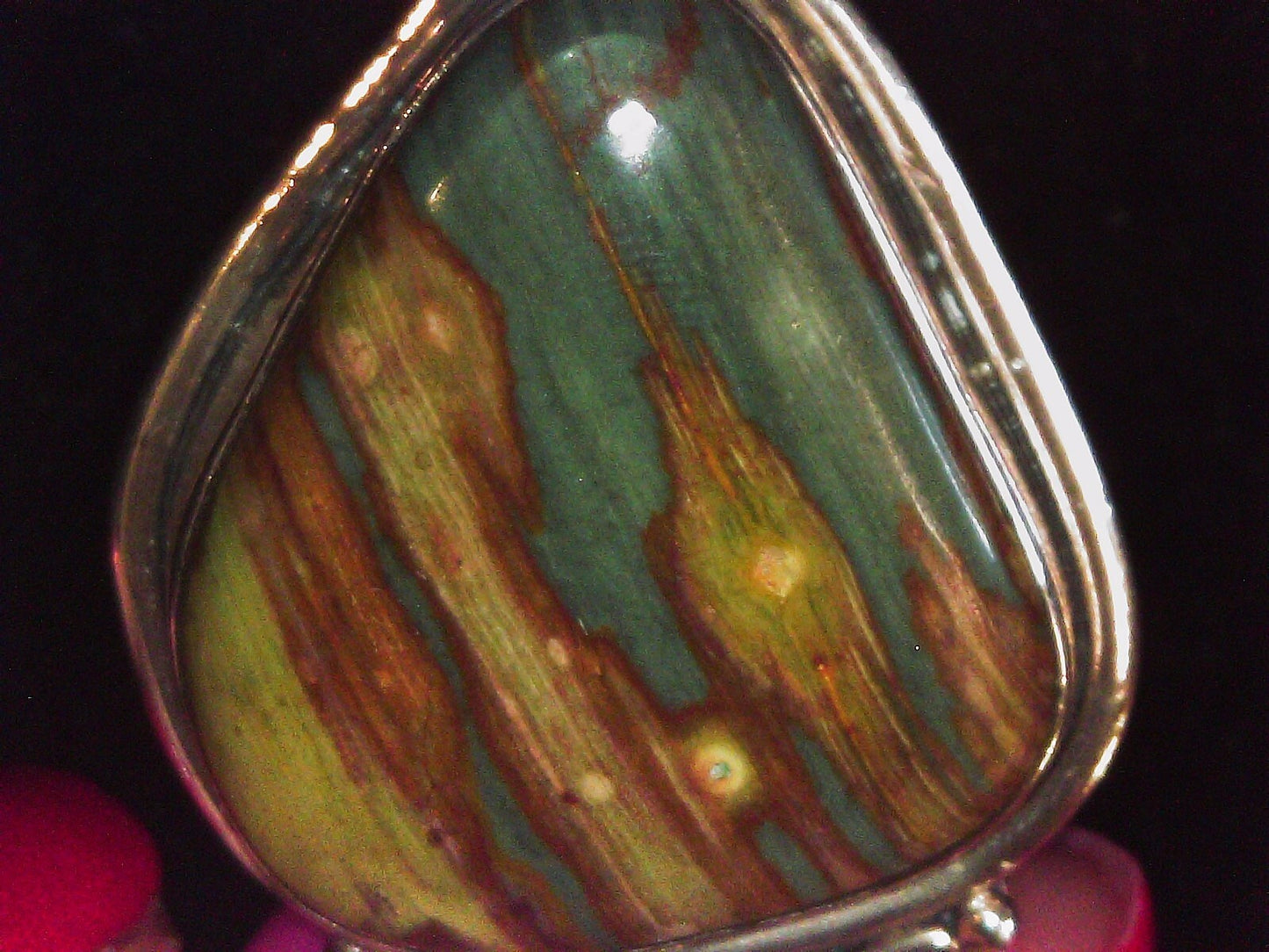 925 Sterling Silver & Freeform Agate Pendant 20.4g