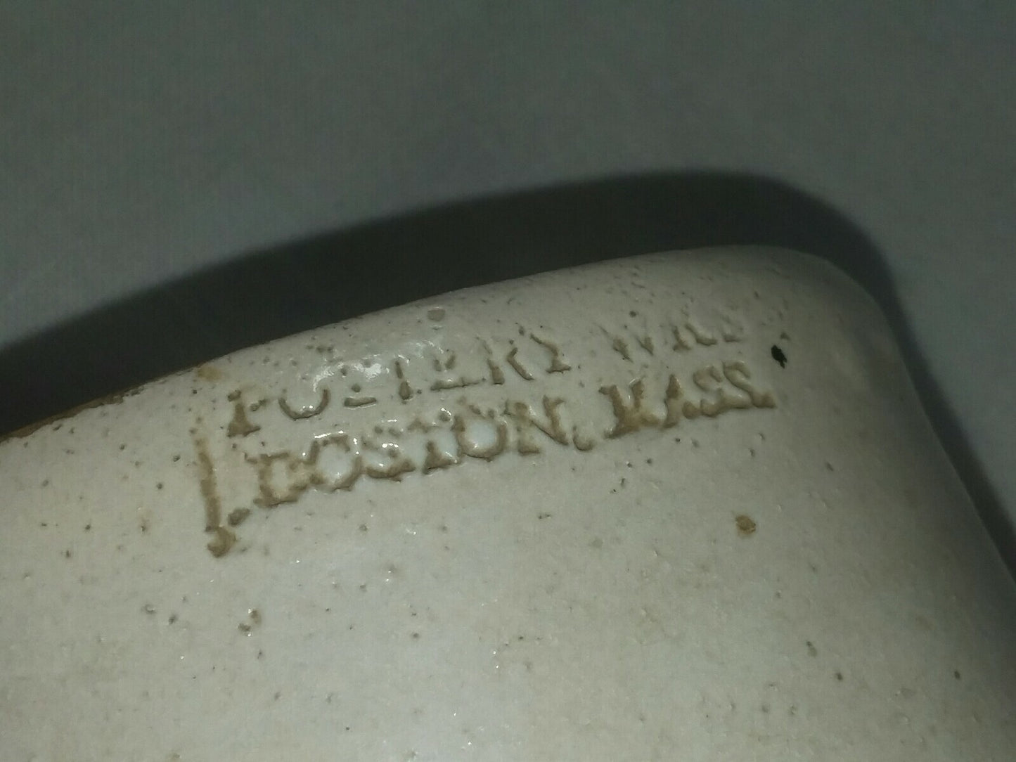 Antique Stoneware Foot Warmer Pottery WKS Boston, Mass. 10.5"