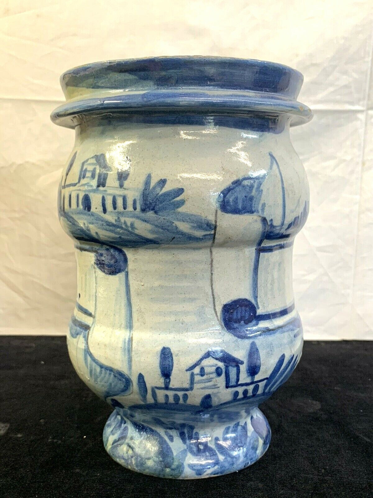 16th Century Italian Majolica Albarello Apothecary Jar by Luca Cambiaso Maiolica