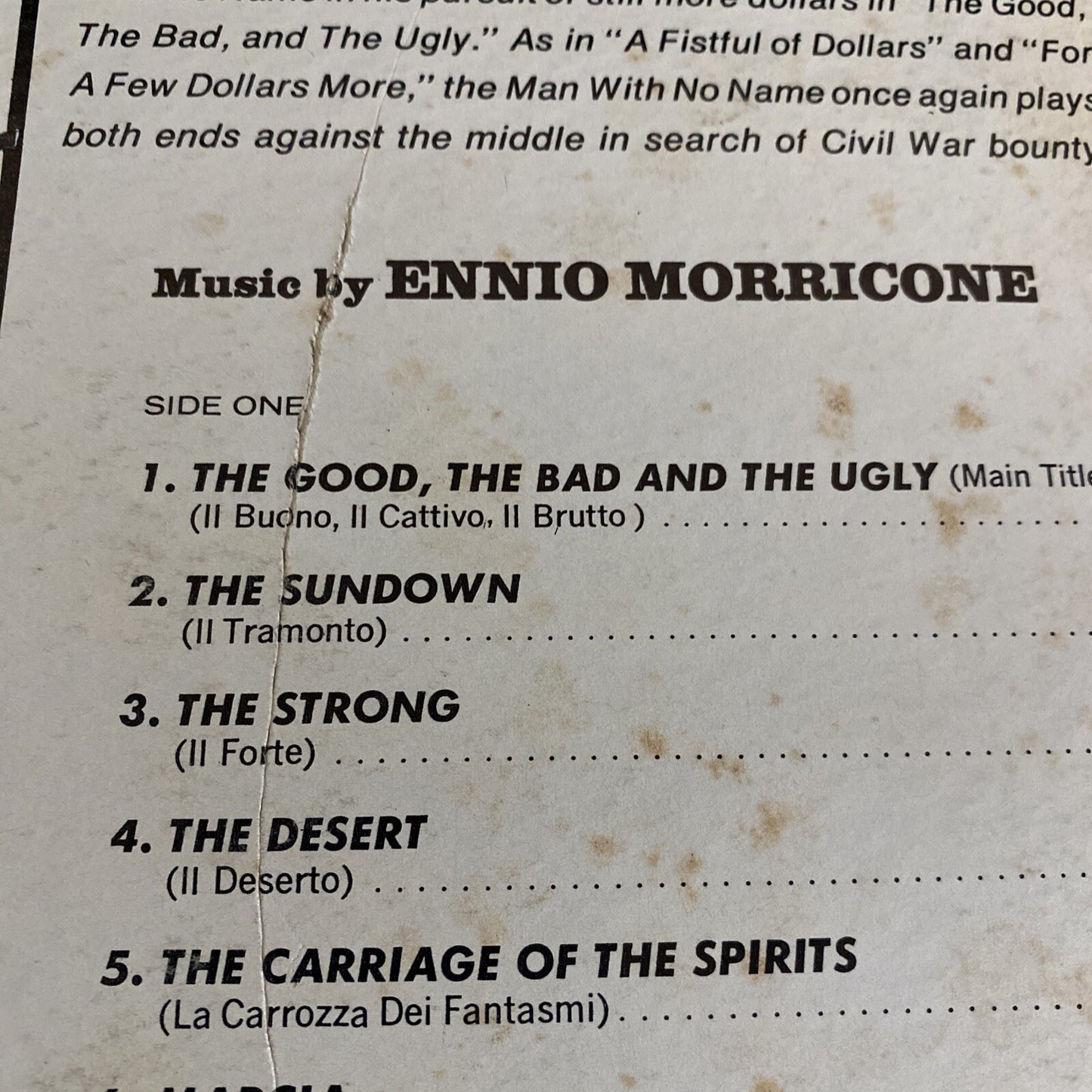 RARE MISPRINT!! Ennio Morricone The Good The Bad and The Ugly  UAS 5172