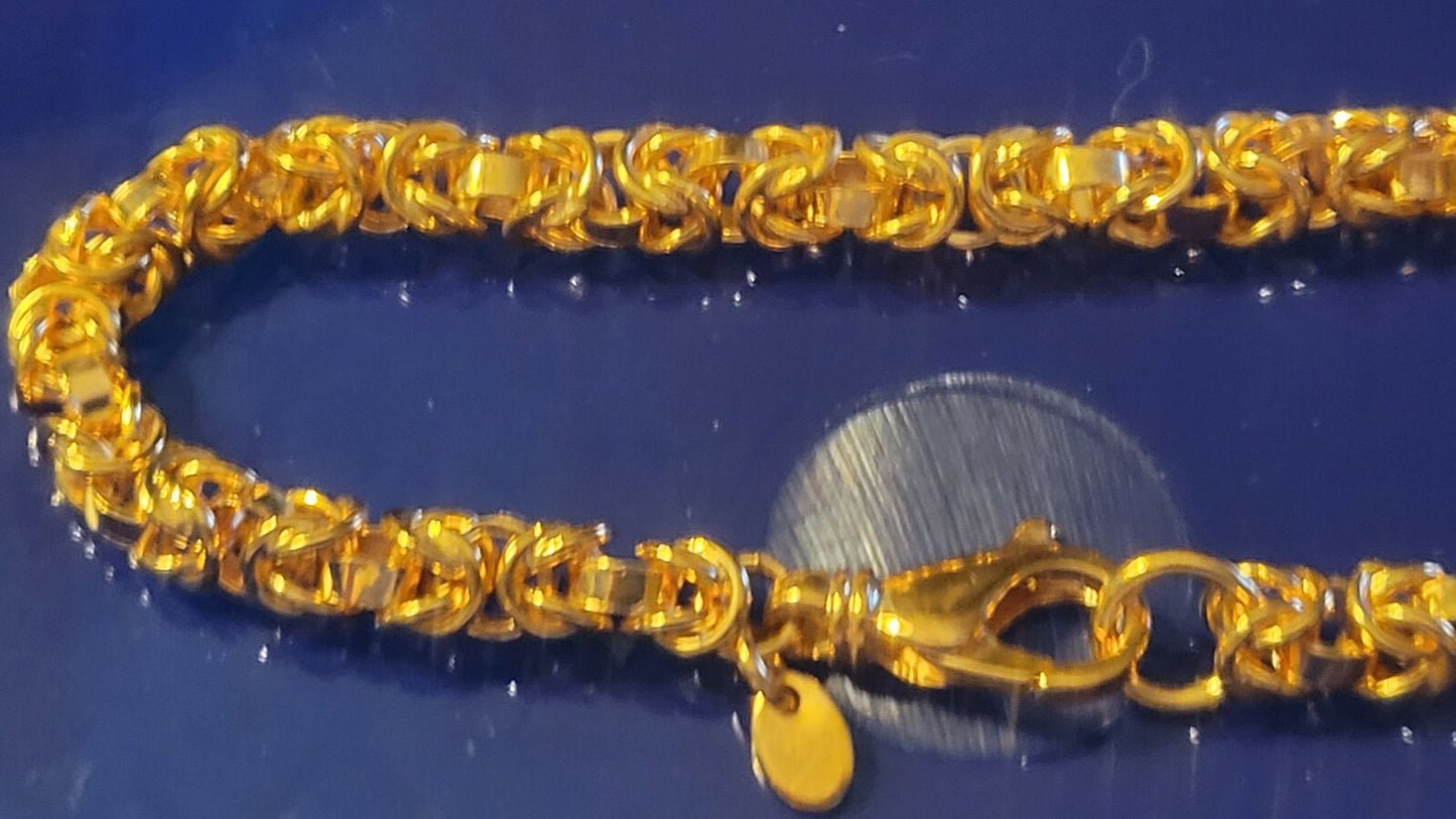 HONORA Bronze ITALY Baroque Pink Pearl 36" NECKLACE w/Byzantine Chain