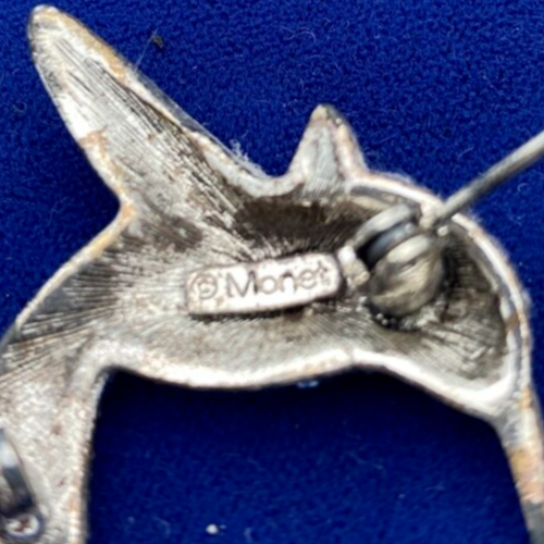 Monet Silver Tone Multicolor Rhinestone Hummingbird Fashion Brooch Lapel Pin