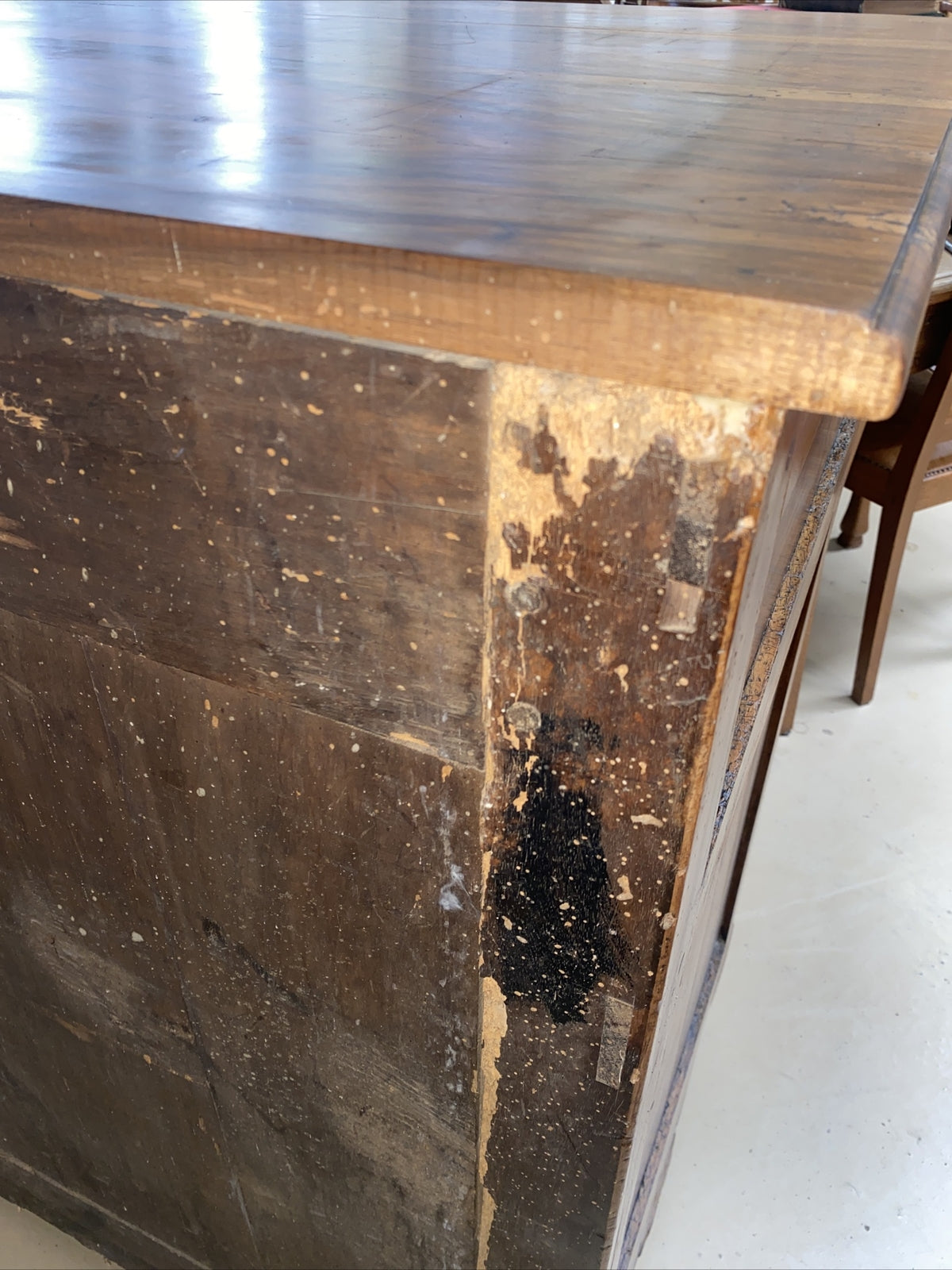 Antique French Louis XV Philippe Figured Walnut Chest Commode Sideboard Server