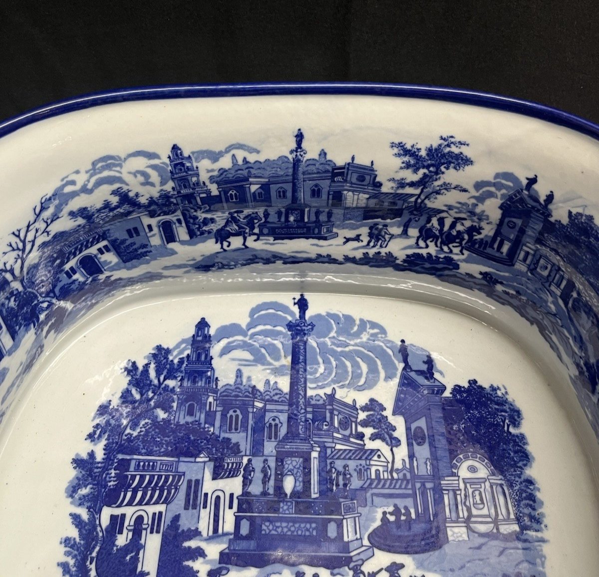 Victoria Ware Ironstone Chinoiserie Blue & White Porcelain Foot Bath 18" PB3