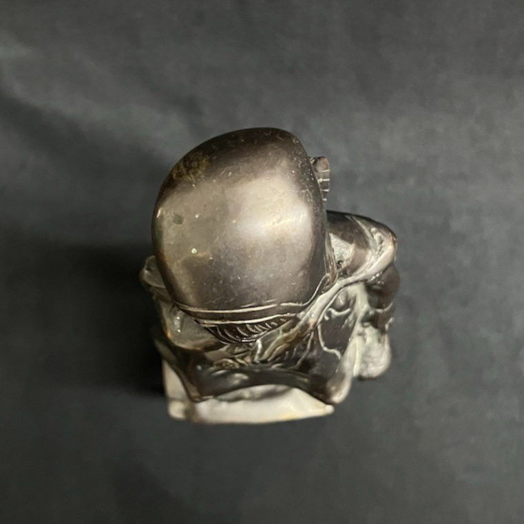 Antique After Juan Clara Bronze Sculpture Girl on Chair w/ One Shoe 11.5"