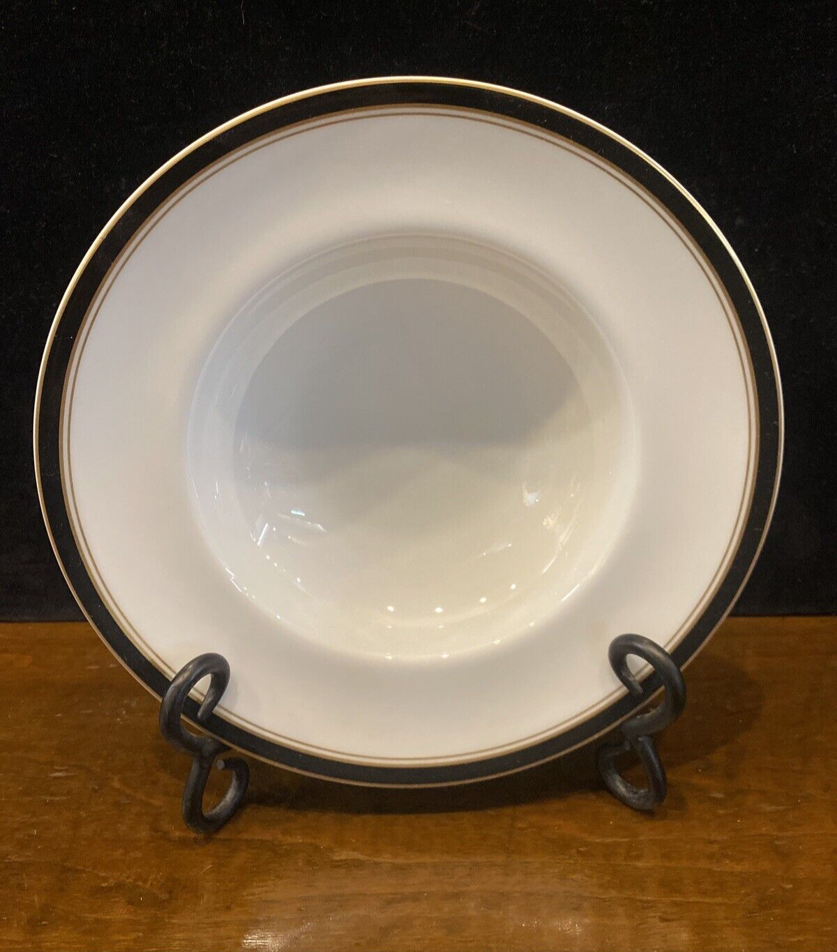 1 Diplomat Black Ceralene Raynaud Limoges 8 1/4" Soup Bowls 12 Avail BH166 B