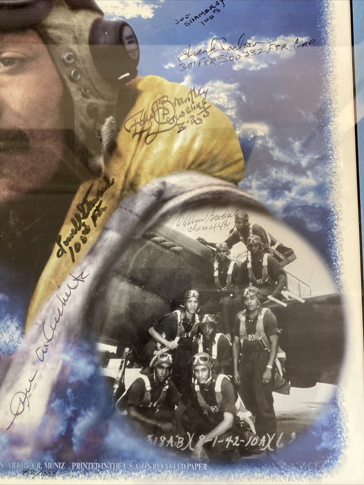 Signed Tuskegee Airman Celebrating 50 Years of Airforce History Print 1947-97