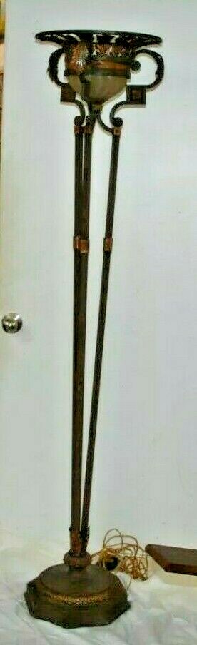 Fine Arts 6ft Floor Lamp Torchiere MSRP $1815 Iron Leaves