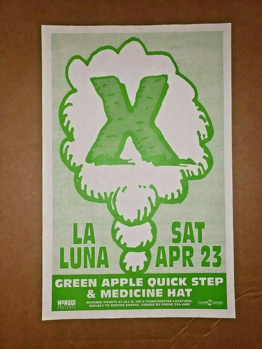 Band "X"  La Luna- Portland, OR. 4/23/1994 Concert Poster Hand Bill