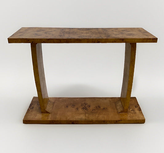Art Deco Inspired Burled Birds Eye Maple Entryway Console 20th C. A5