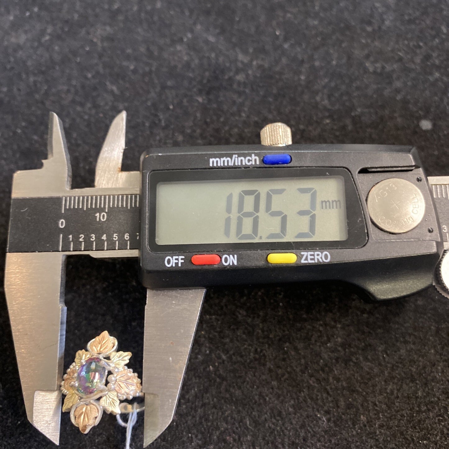 Sterling Silver 925  & Rose Gold Mystic Topaz Stone Leaf Ring Sz6.75 JM13