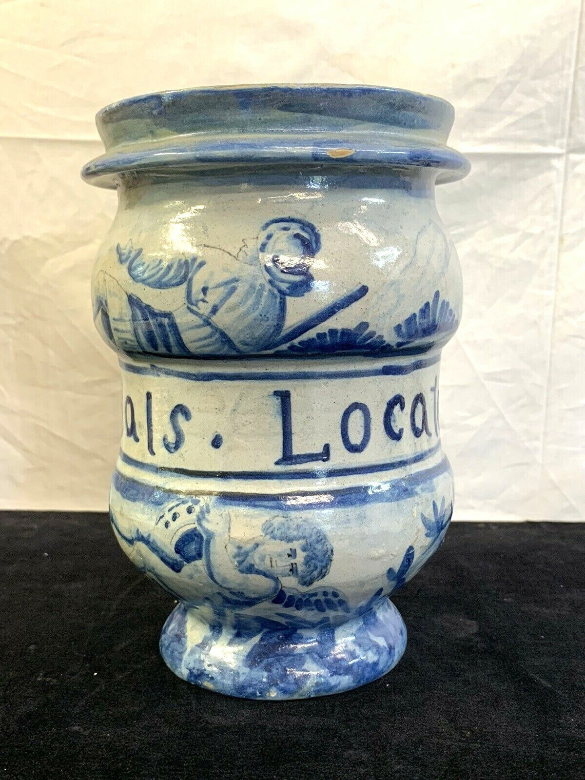 16th Century Italian Majolica Albarello Apothecary Jar by Luca Cambiaso Maiolica