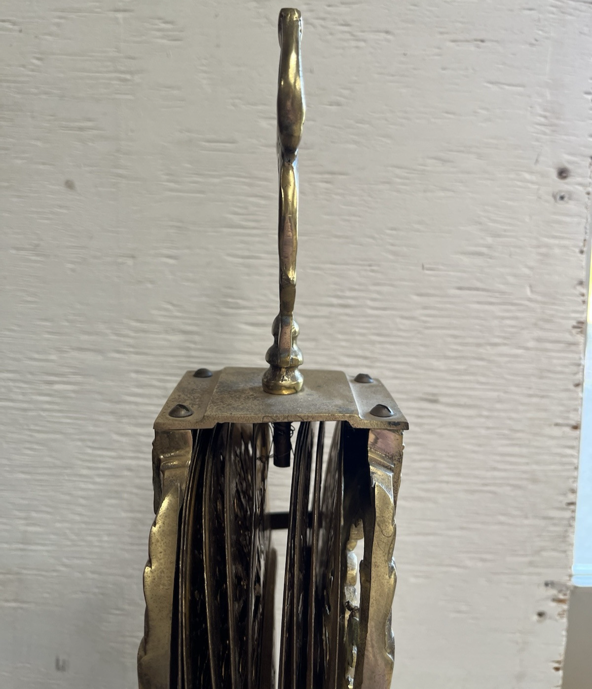 Antique Art Deco Gilt Gold Folding Fan Peacock Fire Screen CL10