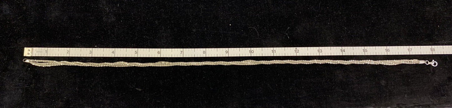 STERLING SILVER 925 TRIPLE STRAND Necklace Italy 18" 15.7 g by Jacmel JCM