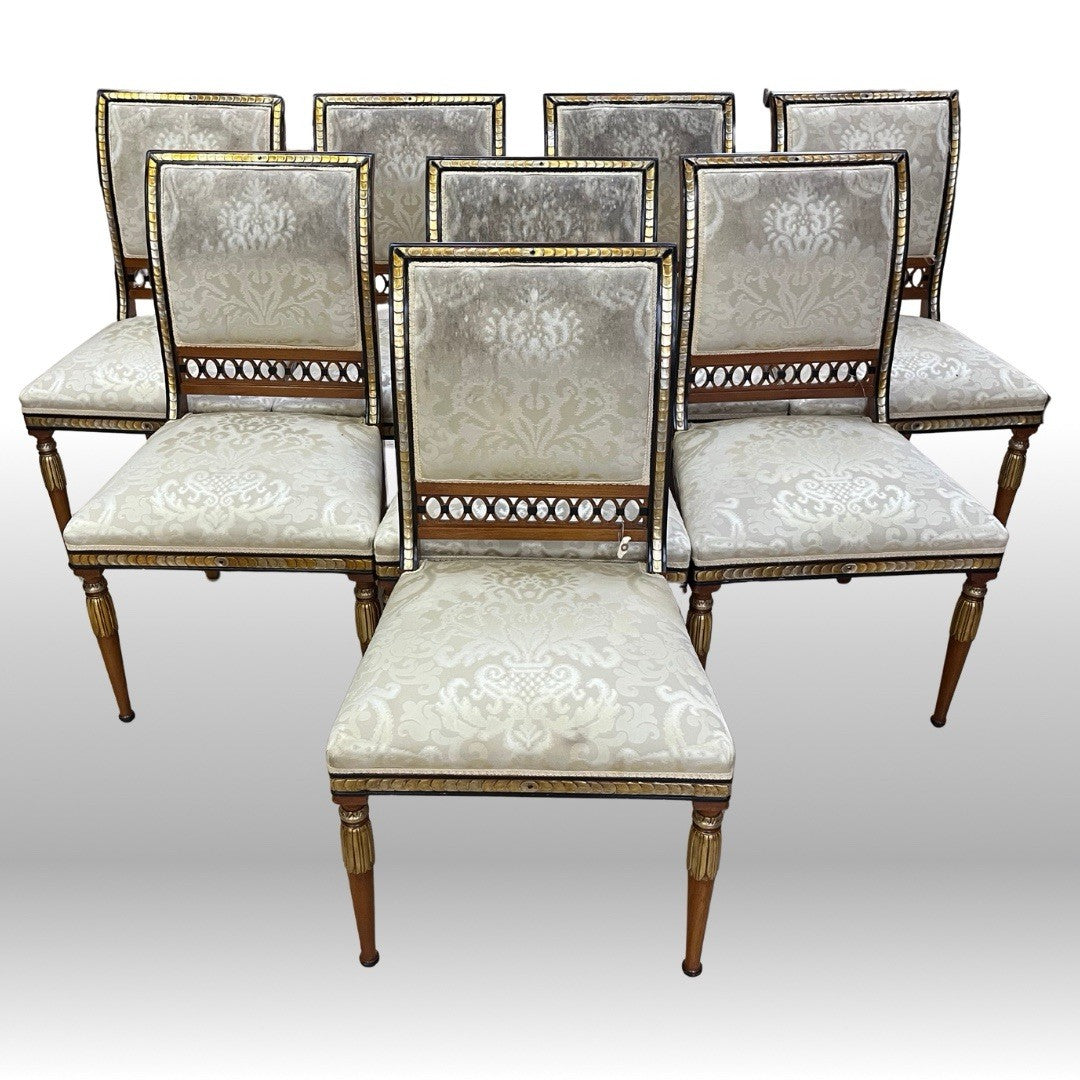 Set of 10 (8+2) EJ VICTOR ANTIQUE REGENCY STYLE NEWPORT DINING ROOM CHAIRS