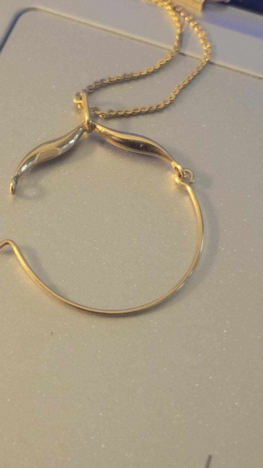 14K Necklace 36" w/ Charm Holder  & 2  Heart Pendants 8.3g CB7