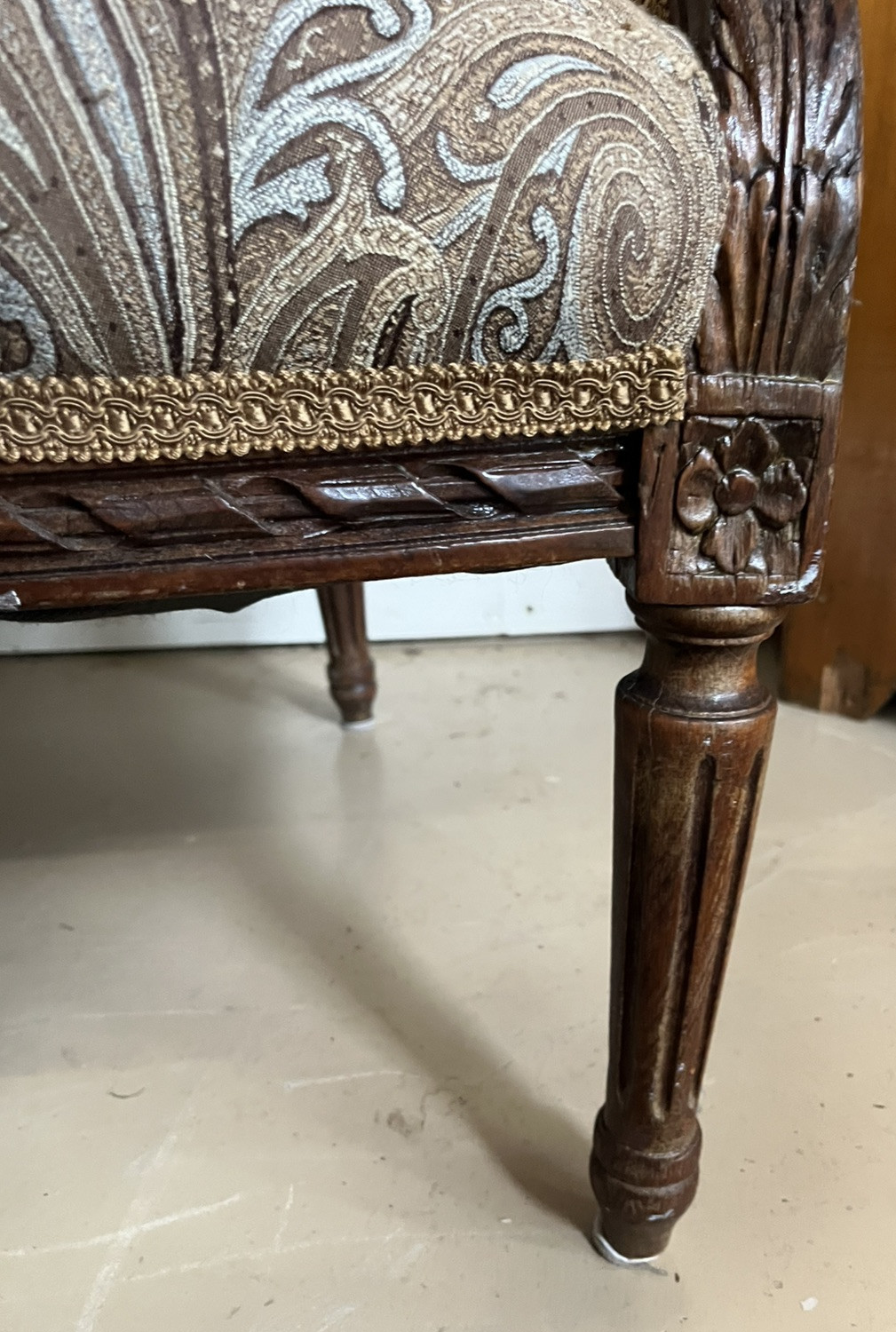 Antique French Walnut Louis XVI Settee Sofa Couch Love seat