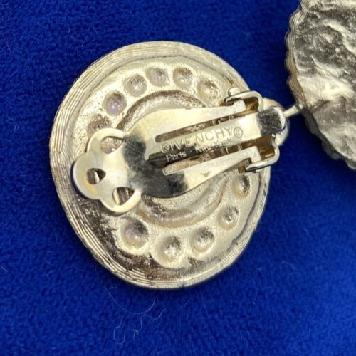 Vintage GIVENCHY Pearl Gold Tone CLIP EARRINGS