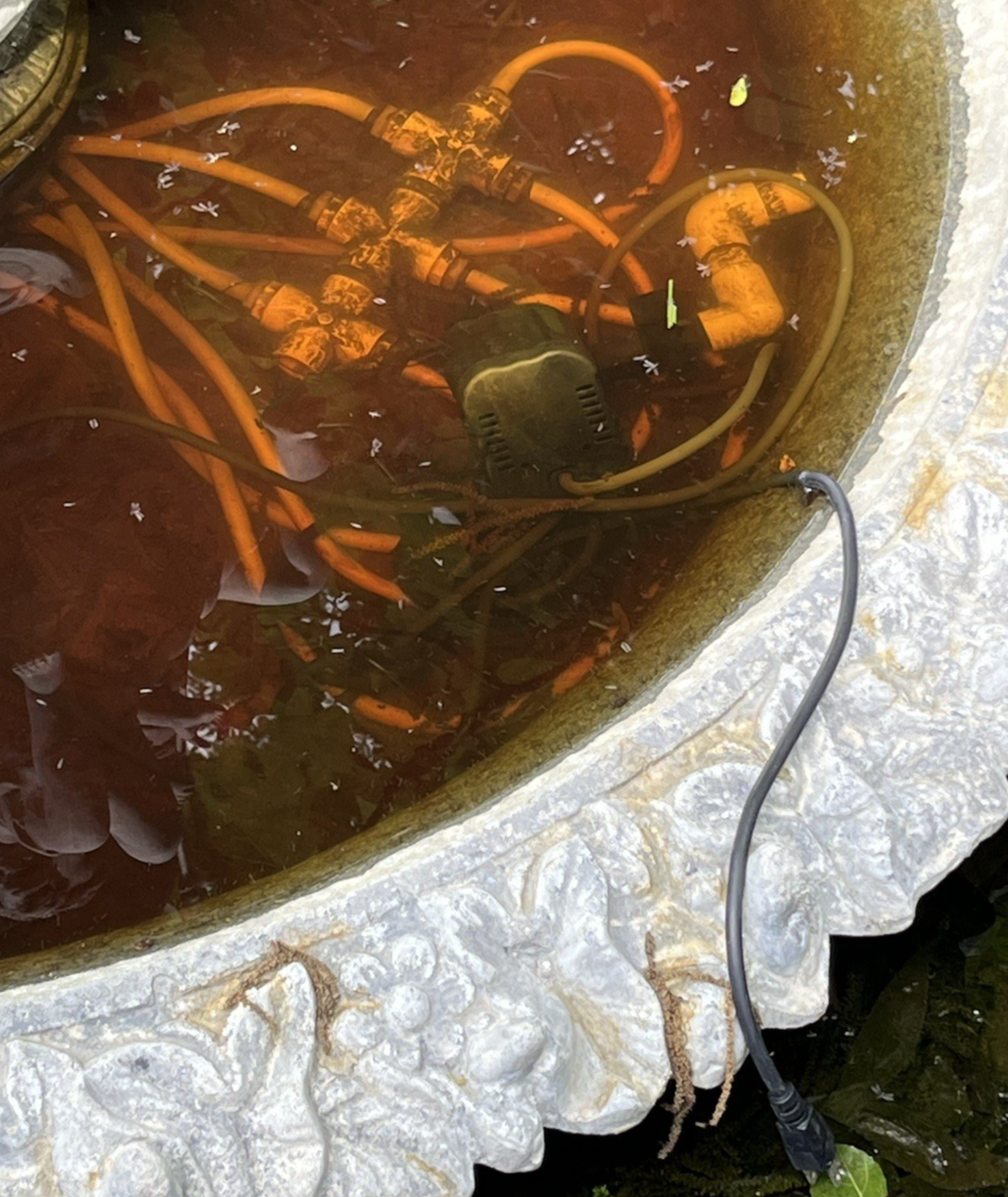 Antique Bronze Ornate Cupids and Horses Water Fountain 57" x 32" NO BASIN PB21