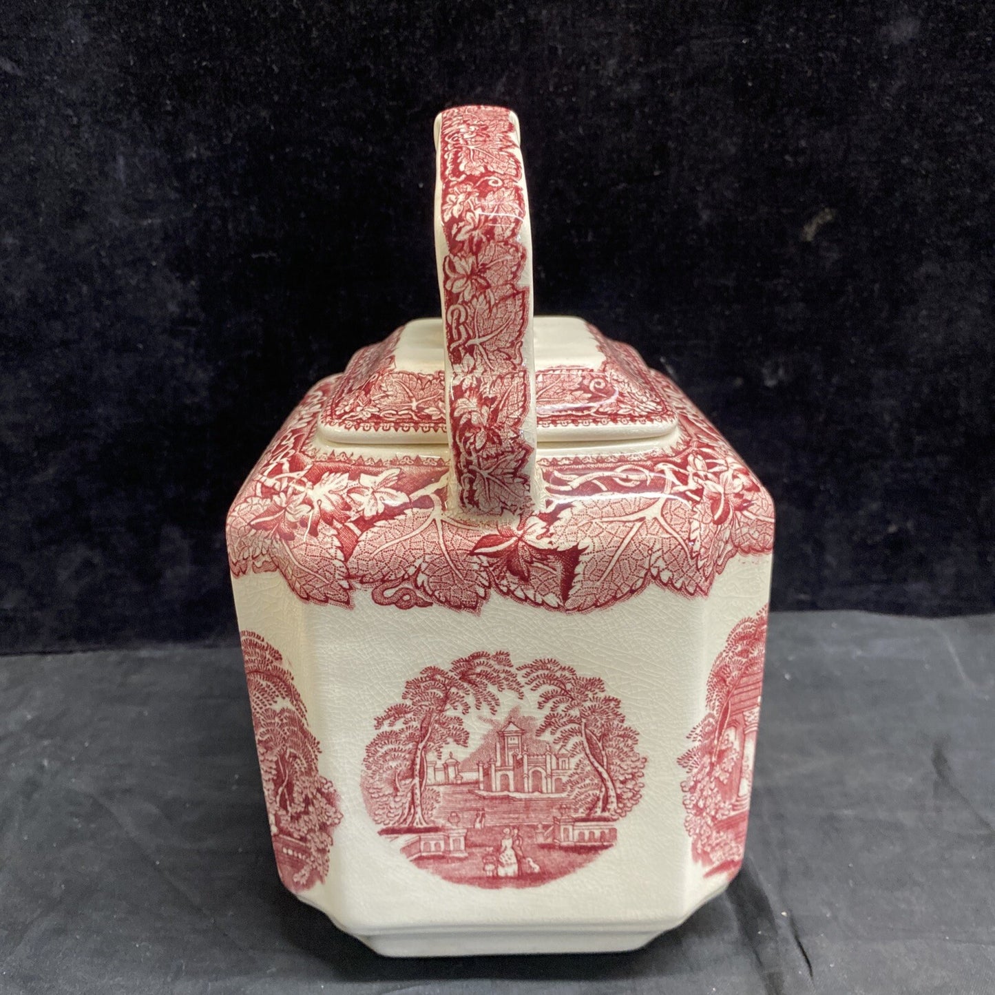 Mason's Vista Pink Kettle Teapot & Lid 9" Holds 7 Cups