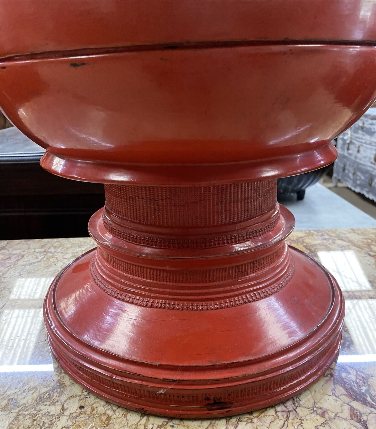 Shan State Red Burmese Offering Jar (hsun ok) c.1925