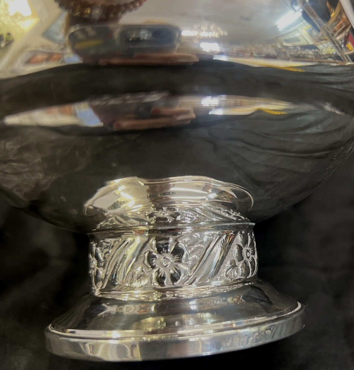 Mueck Carey Co #565  Floret Sterling Silver Footed Open Sugar Dish ,130g