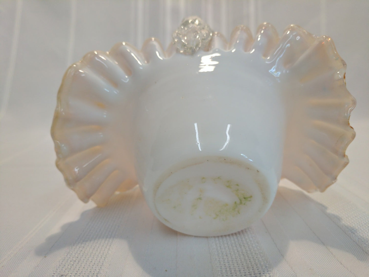 VICTORIAN ENGLISH STURBRIDGE Gold CASED GLASS BASKET W/ THORN HANDLE