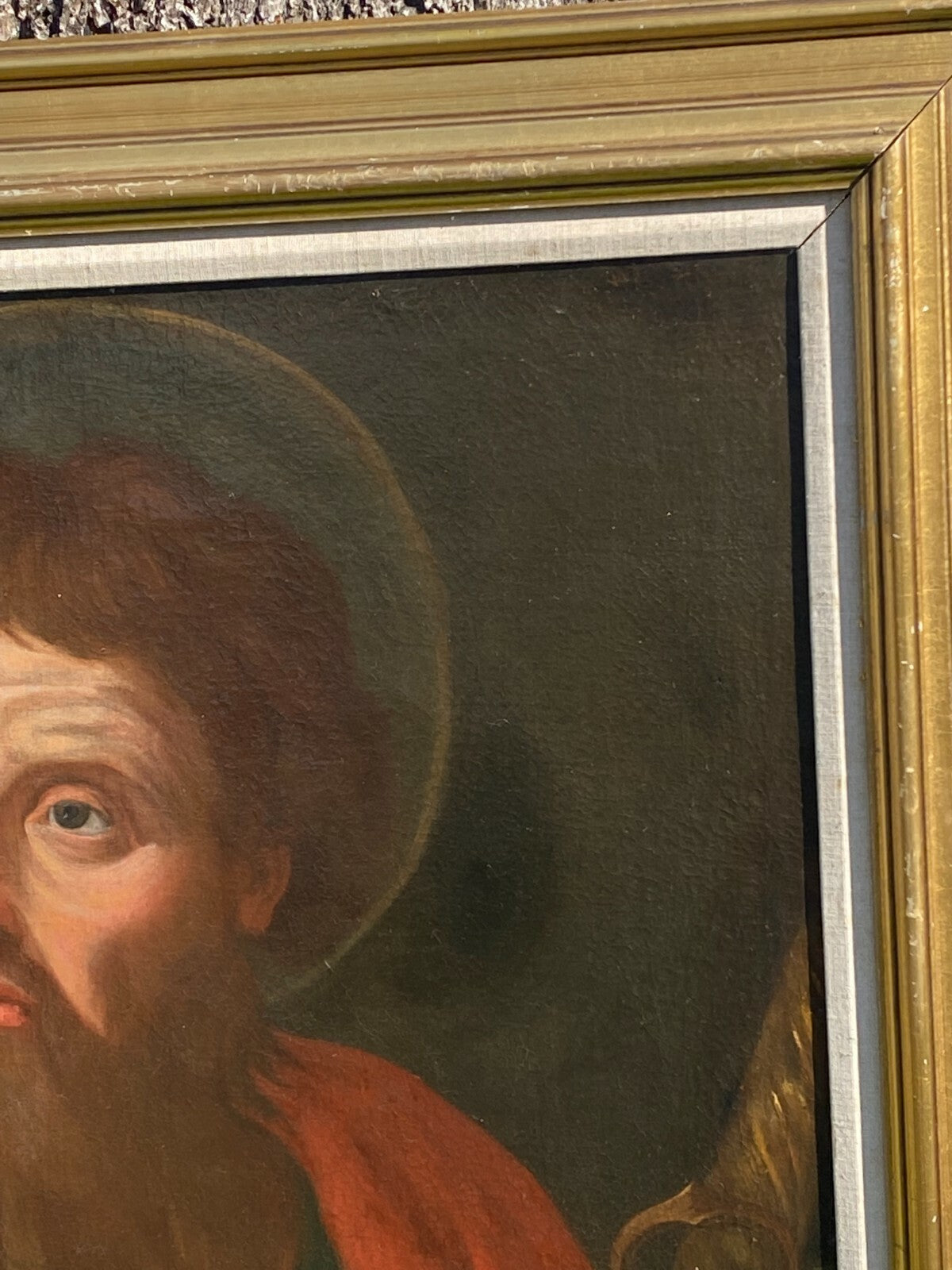 Portrait of Saint St. Paul 19th c. Old Master School Oil on Canvas Painting