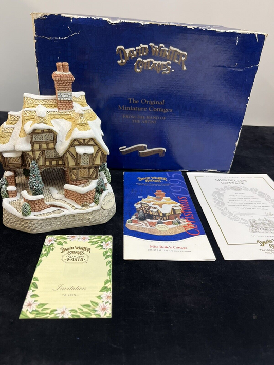 NEW David Winter "Miss Belle's Cottage" Premier 1994 Limited Edition  Box & COA