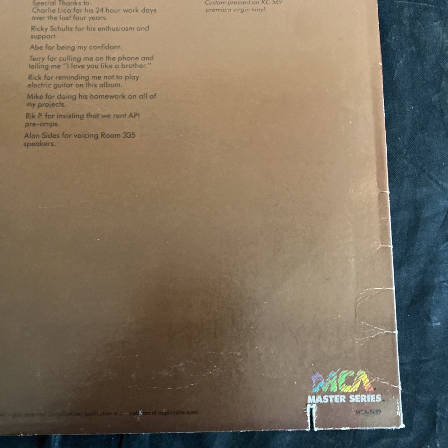 Larry Carlton "Alone/But Never Alone" 1986 MASTERS SERIES MCA-5689 NM/VG+