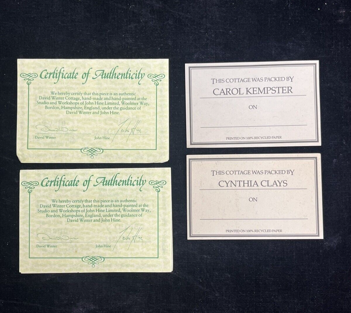 David Winter Cottages Tomfool’s Cottage 1990  Original Box & COA