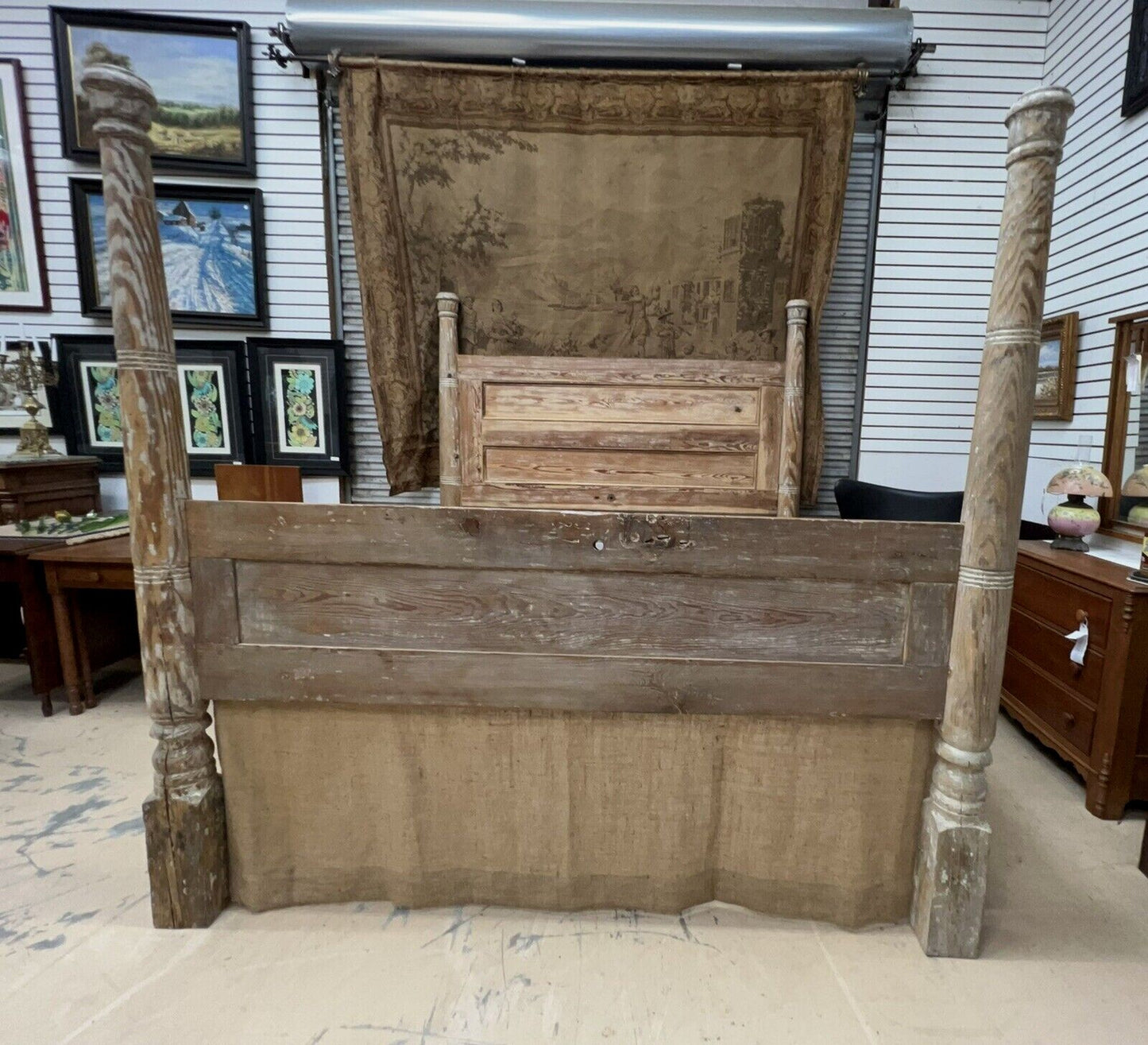 King Antique Handmade 4 Poster Bed from Alabama 4 Antebellum Porch Posts & Doors